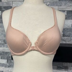 Victoria Secret Bra Size 34B Body Color Underwired Lined Racerback Front Closure